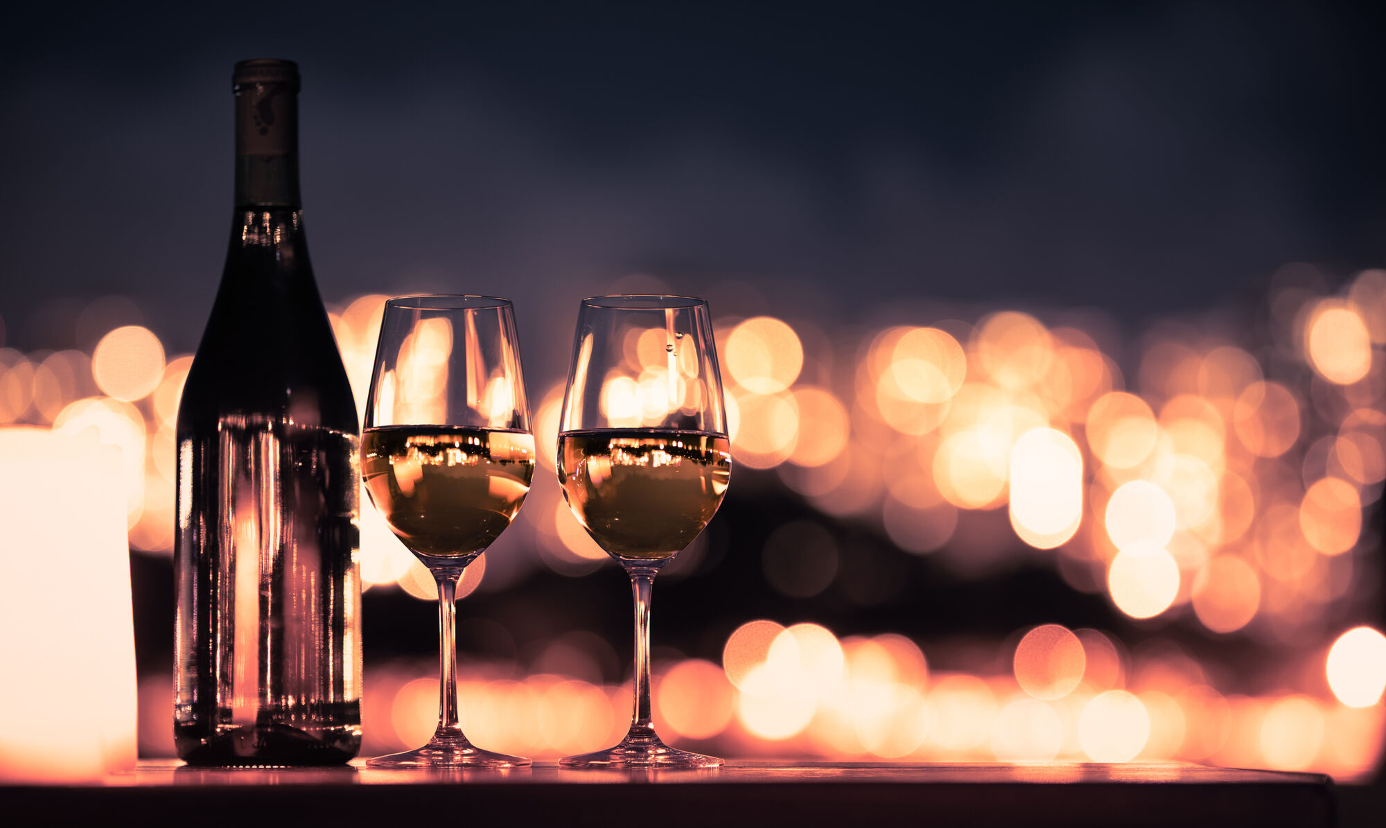 Wine bottle and glasses for newsletter on alcohol alternatives