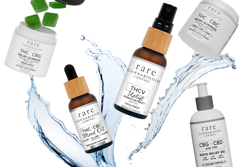 August Sale Products: THCV Uplift Oil, THC + CBC Mood Oil, THC + CBG Relief Gummies, THC + CBC Mood Gummies & Rapid Relief Gel